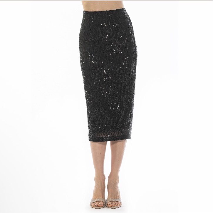 Black Sequin Skirt In Like New Condition By New Look. Size M/L